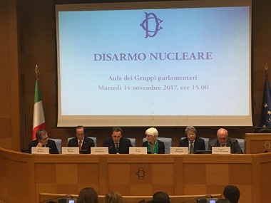 Delivering a speech at the Chamber of Deputies of the Italian Parliament